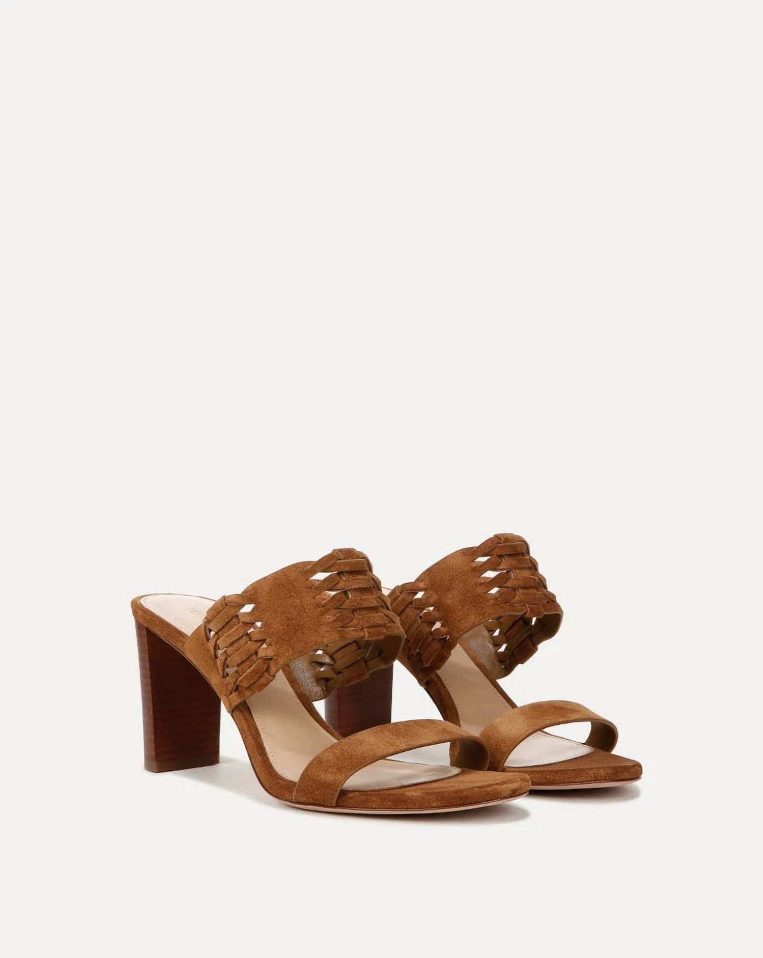 New Veronica Beard Women's Georgie Suede Sandals In Hazelwood